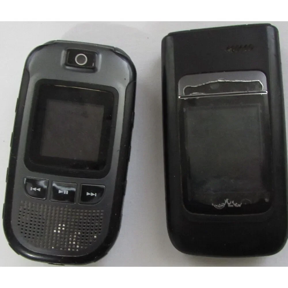 Set of 2 vintage lg black cell flip phones
